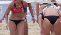 【再販】【なでしこビーチバレー】非公開サブコート☆黒ビキニの激突！[18NBcsSv4]