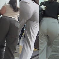 着衣女尻収集その4＊OLたちの淫らな尻【巨尻スラックス編】