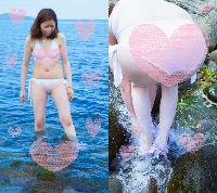 【期間限定販売】水着フェチ必見！ 完全顔出し　素人　インナー透け透け白ビキニ　女子大生モデル撮影