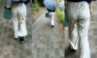 [4K]デカ尻リブパンツのお嬢さん姿撮り