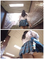 超ミニスカJKの階段パンチラ